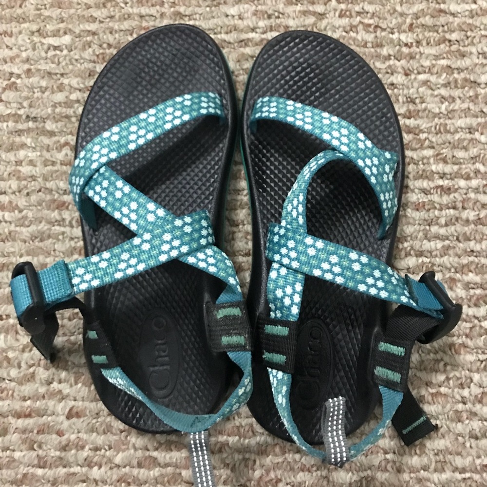 Teal Flower Pattern Chacos